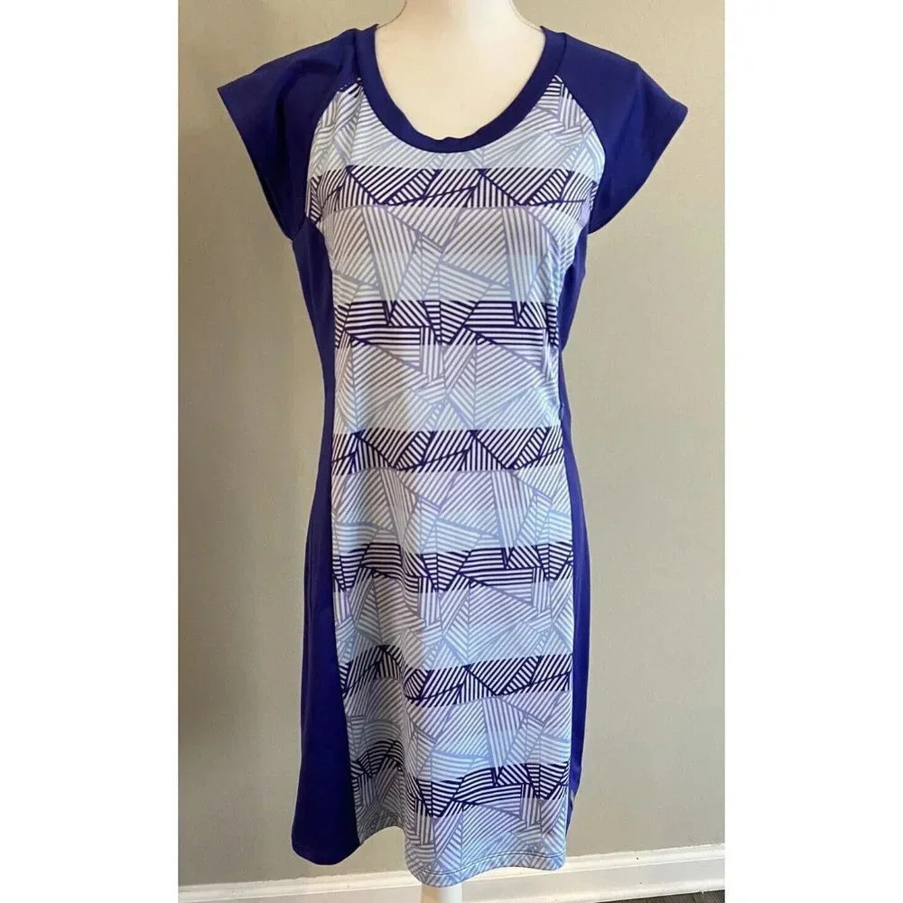 Title Nine Dress Sheath Blue Purple Stretch Medium M